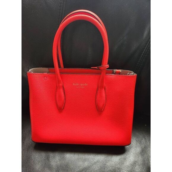 NWOT Kate Spade red leather tote or crossbody bag WITH Certificate of Authentici - Picture 2 of 9